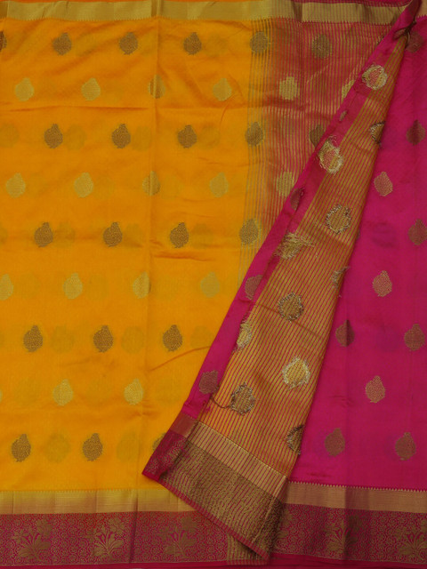 

Pothys Yellow Woven Design Jute Silk Saree