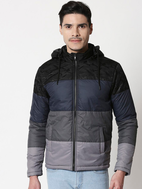 

Bewakoof Men Multicoloured Colourblocked Padded Jacket, Multi