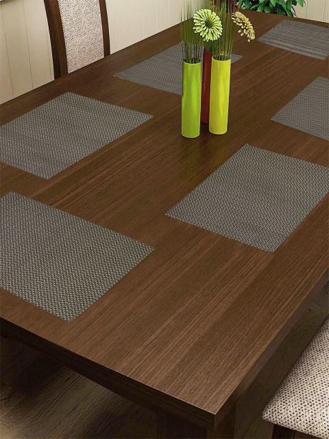 

BIANCA Set of 6 Coffee Brown Easily Washable & Extra Durable PVC Dining Table Mats