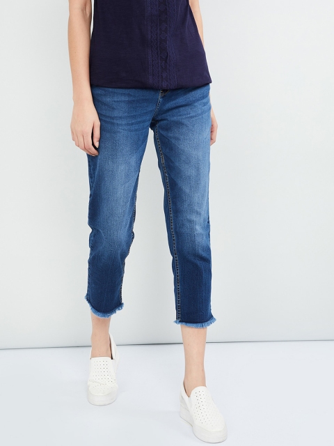 

max Women Blue Regular Fit Mid-Rise Clean Look Stretchable Jeans