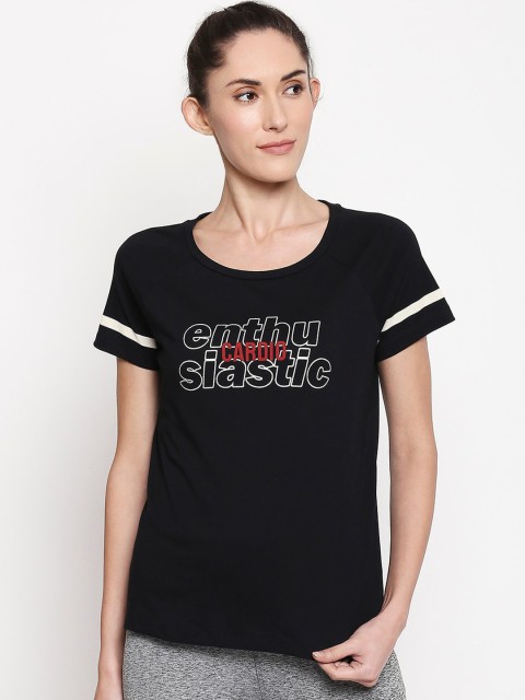 

Ajile by Pantaloons Women Black Printed Round Neck T-shirt