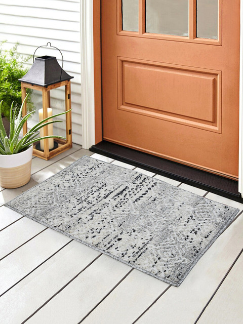 

SPACES Cream-Coloured & Grey Solid Small Door Mat