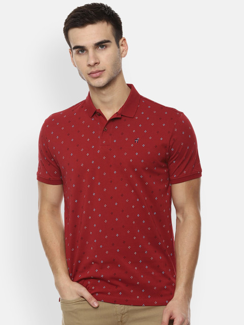 

Louis Philippe Sport Men Maroon Printed Polo Collar T-shirt
