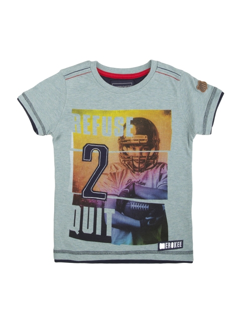 

Cherokee Boys Sea Green Printed Round Neck T-shirt