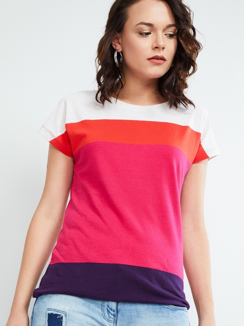 

max Women Pink Colourblocked Top