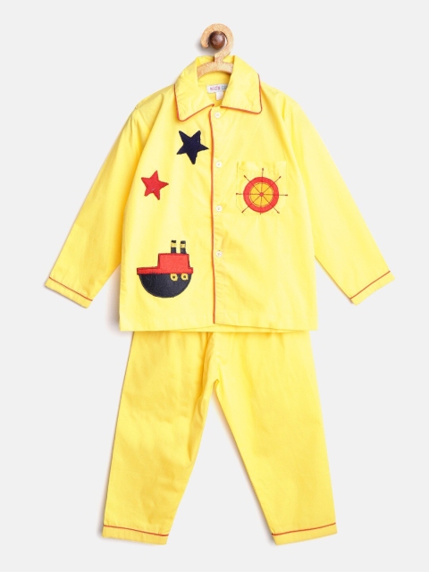 

Kids Clan Unisex Kids Yellow Printed Nightsuit