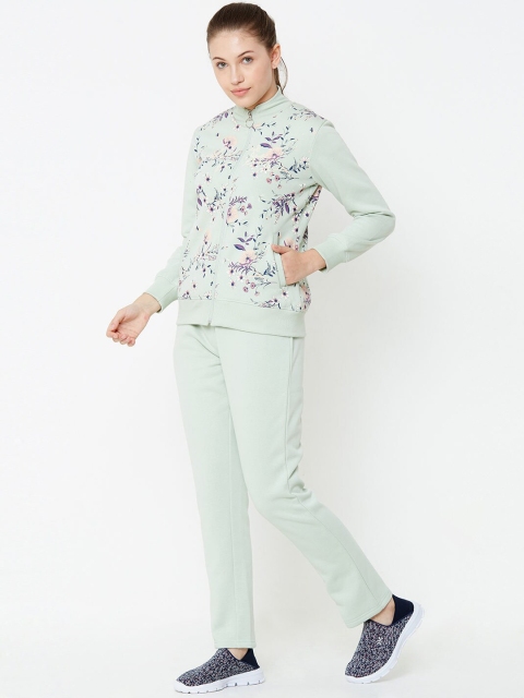 

Sweet Dreams Women Green & Purple Floral Printed Lounge-wear Tracksuit