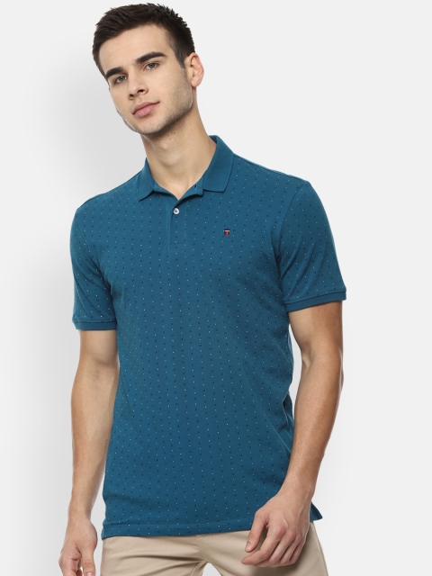 

Louis Philippe Sport Men Blue Printed Polo Collar T-shirt