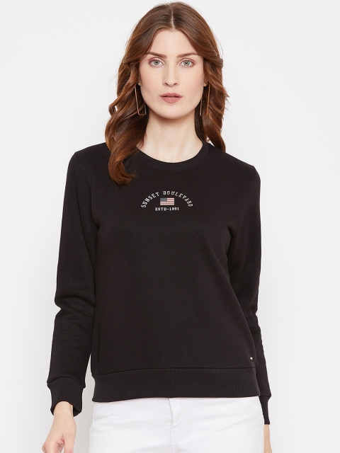 

Octave Women Black Solid Sweatshirt