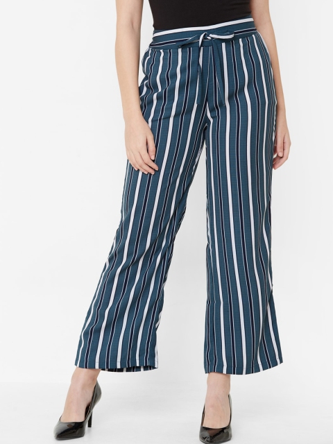 

Juliet Women Blue Striped Flared Palazzos