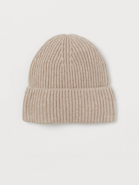 

H&M Women Beige Ribbed Cap