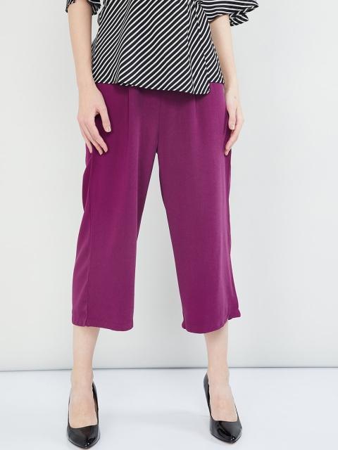 

max Women Purple Regular Fit Solid Culottes