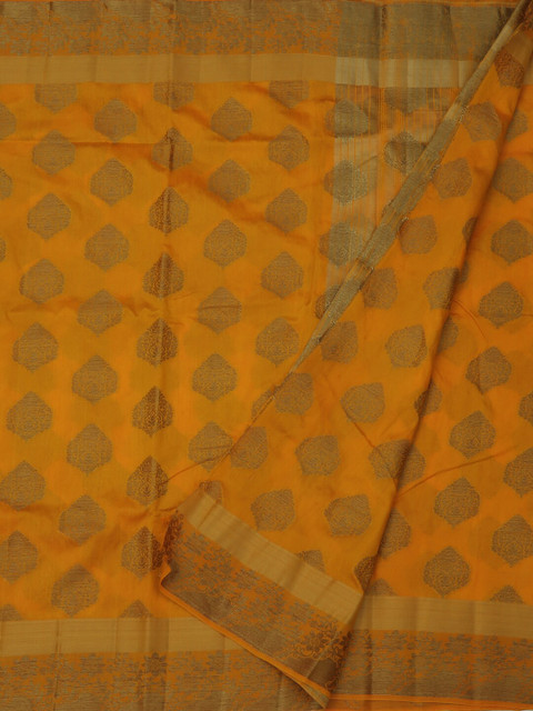 

Pothys Yellow Woven Design Jute Silk Saree