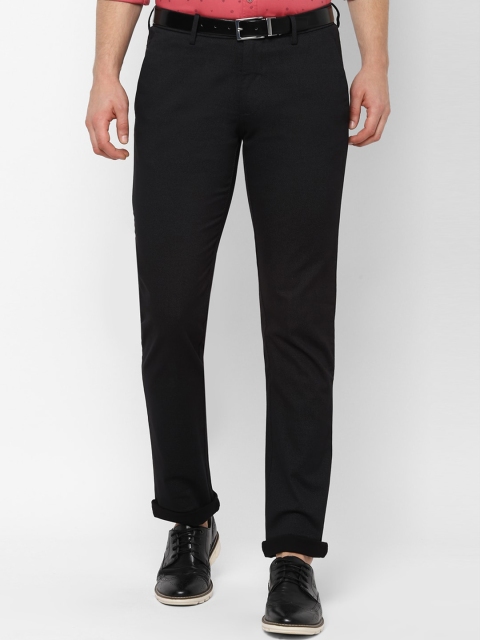 

Allen Solly Men Black Slim Fit Solid Regular Trousers
