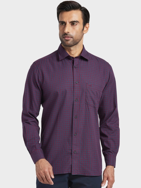 

ColorPlus Men Purple Regular Fit Checked Casual Shirt