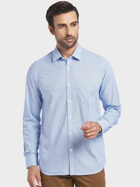 

ColorPlus Men Blue & White Regular Fit Printed Casual Shirt