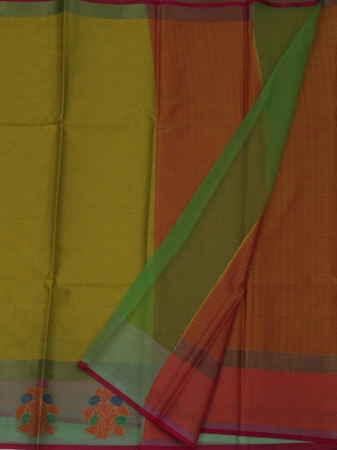 

Pothys Olive Green Woven Design Jute Cotton Saree
