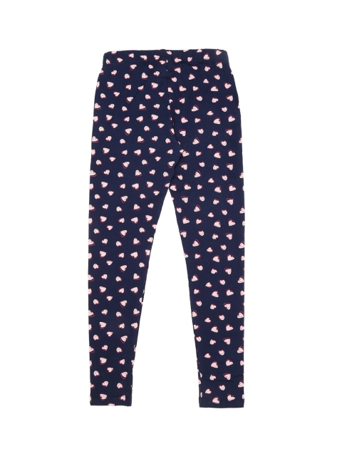 

Pantaloons Junior Girls Navy Blue printed Ankle-Length Leggings