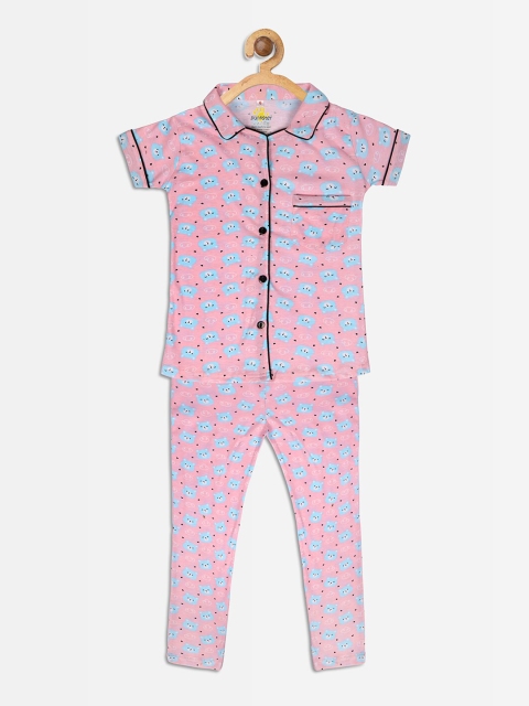 

Punkster Girls Pink Printed Night suit