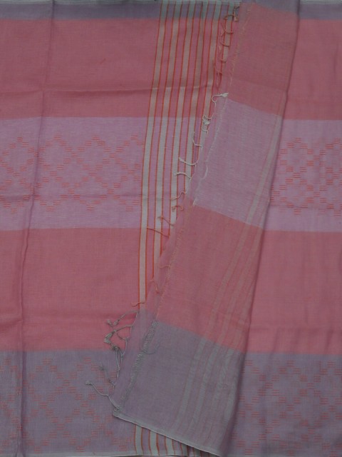 

Pothys Pink Striped Pure Linen Saree