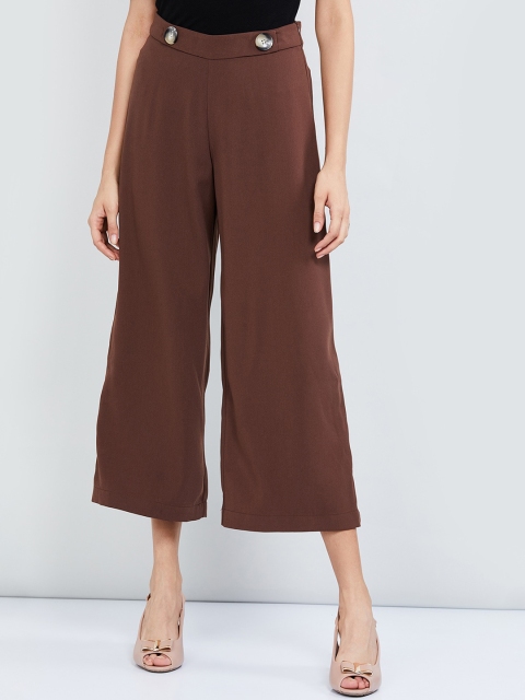 

max Women Brown Regular Fit Solid Culottes