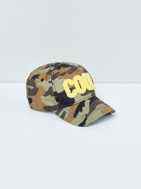 

max Boys Green & Brown Printed Baseball Cap