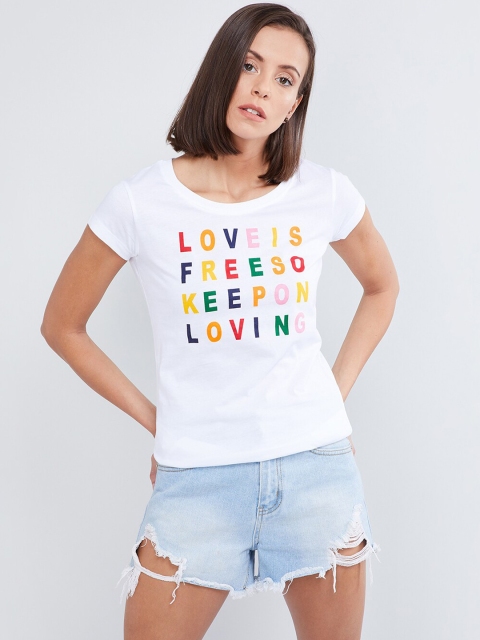 

max Women White Printed Top