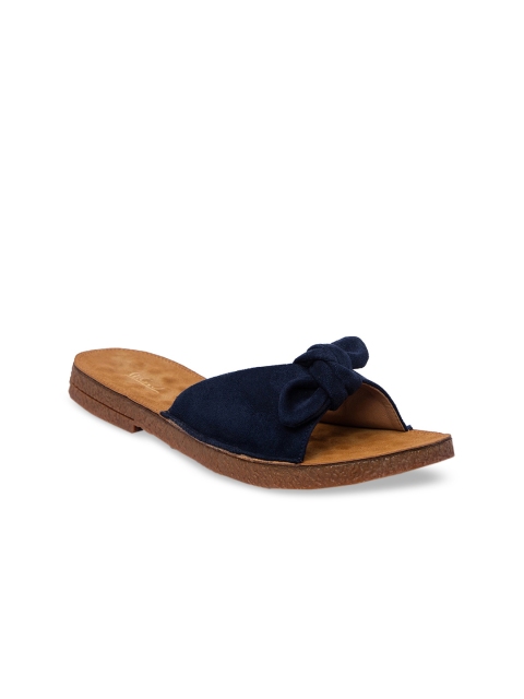 

Inc 5 Women Navy Blue Solid Open Toe Flats
