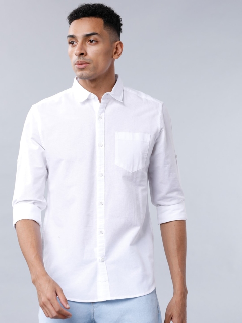 

HIGHLANDER Men White Slim Fit Solid Casual Shirt