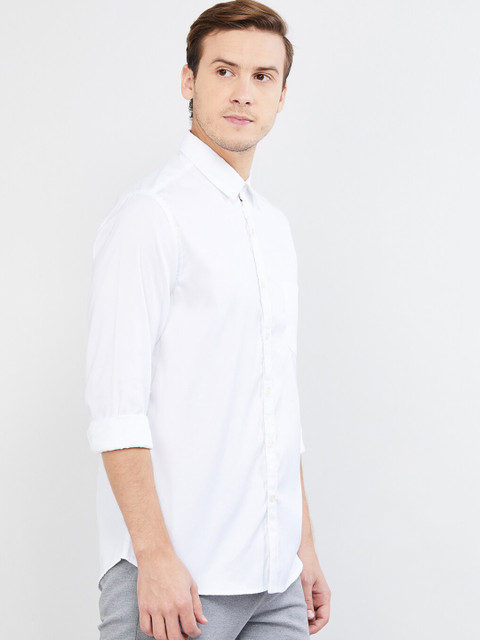 

max Men White Regular Fit Solid Casual Shirt
