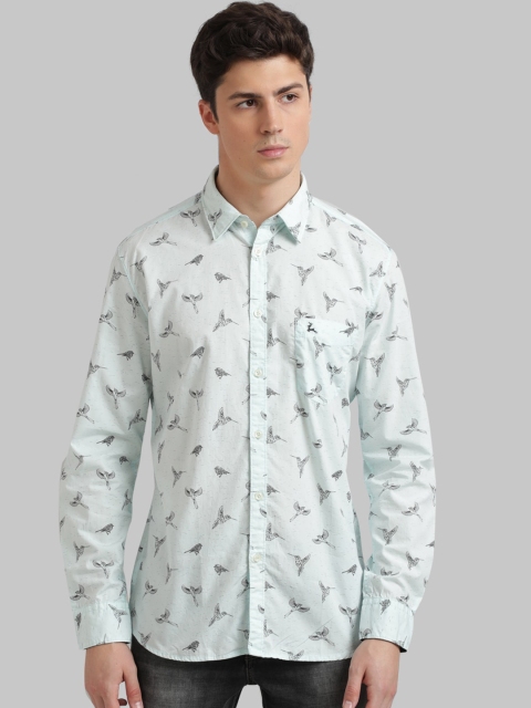 

Parx Men Sea Green & Black Regular Fit Printed Casual Shirt