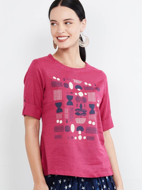 

max Women Fuchsia Pink Printed Top