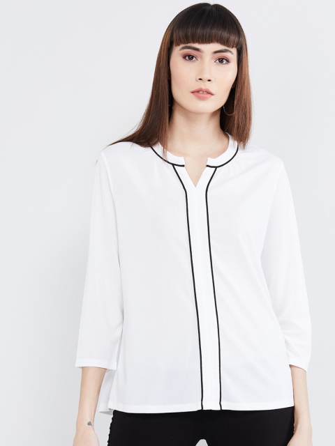 

max Women White Solid Top