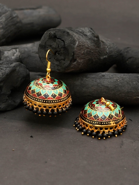 

Silvermerc Designs Multicoloured Dome Shaped Jhumkas, Multi