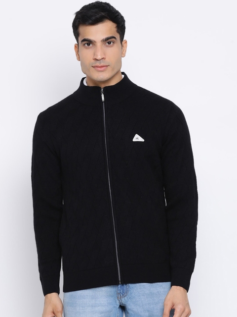 

Monte Carlo Men Black Solid Front-Open Sweater