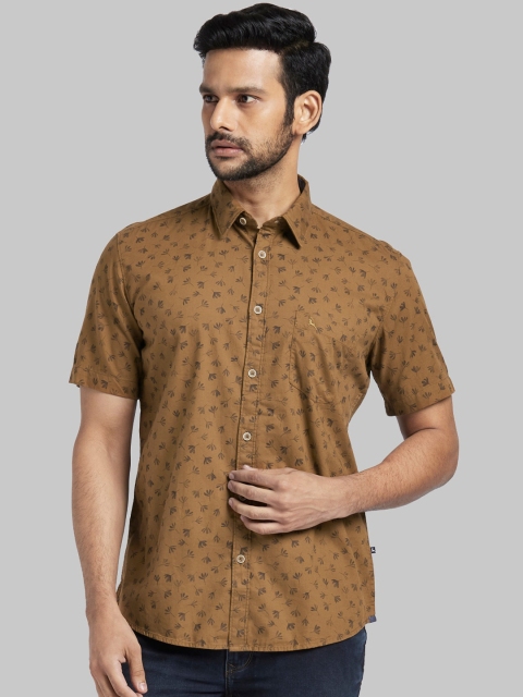 Parx Men Brown Manhattan Regular Fit Printed Casual Shirt