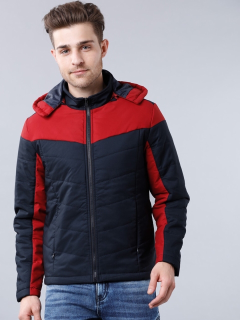 

Ecko Unltd Men Navy Blue & Red Colourblocked Bomber Jacket