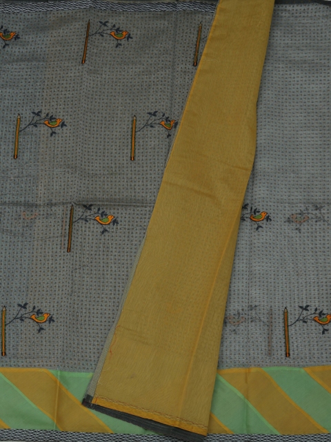 

Pothys Grey Woven Design Supernet Saree