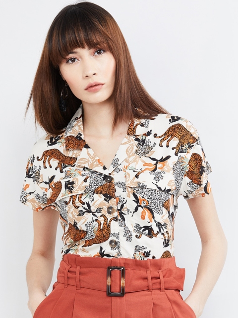 

max Women Multicoloured Printed Shirt Style Top, Multi