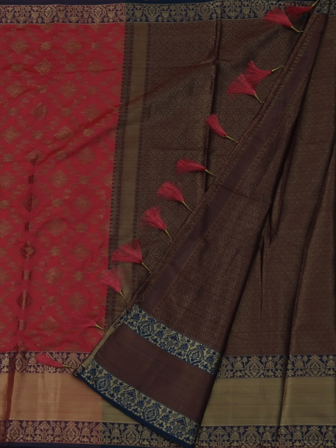 

Pothys Pink Woven Design Jute Silk Saree