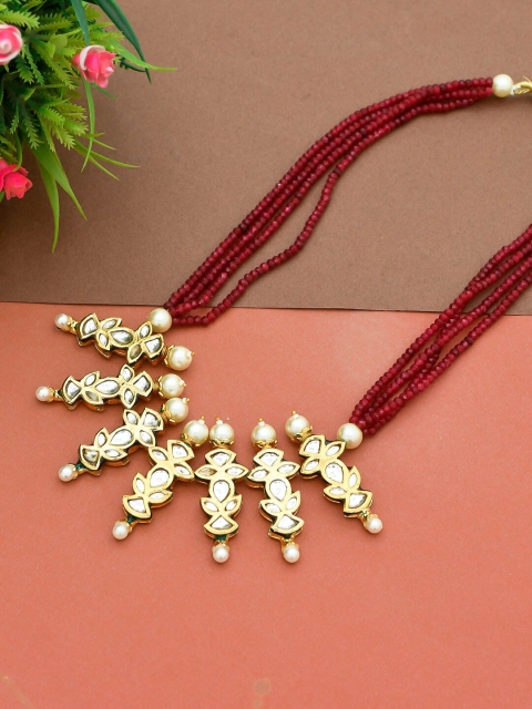 

Imittire Red & Gold Toned Necklace
