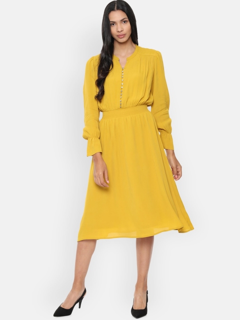 

Van Heusen Woman Women Yellow Solid A-Line Dress