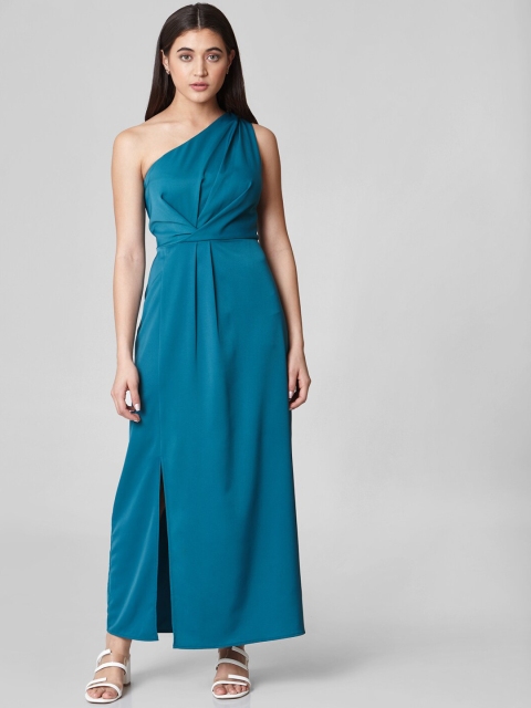 

Vero Moda Women Blue Solid One Shoulder Maxi Dress