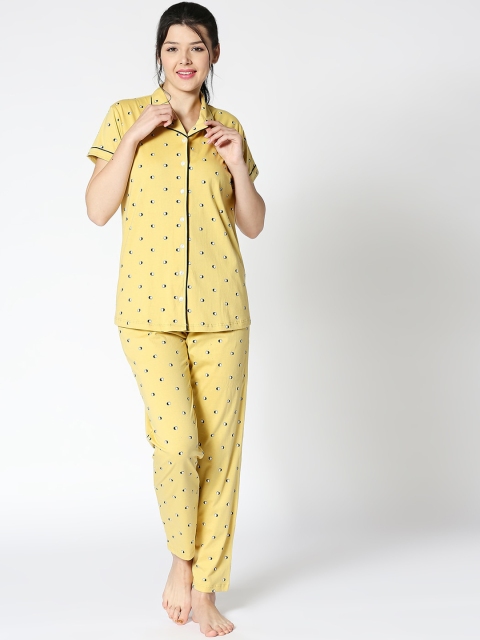 

I like me Women Yellow & Black Printed Night Suit ILM-WFO-9240