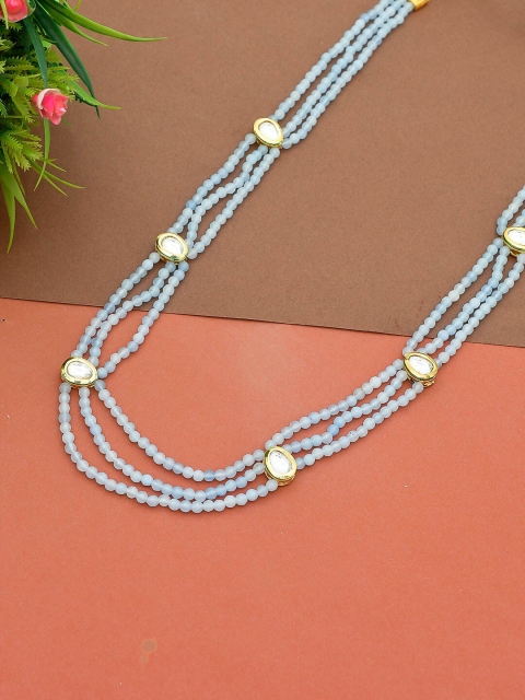 

Imittire Gold-Plated & Blue Kundan Studded Necklace