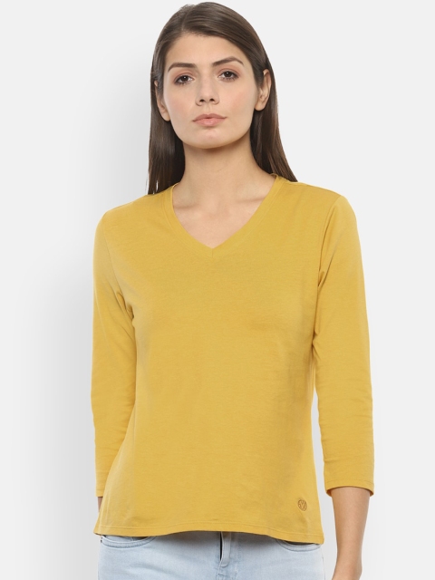 

Van Heusen Woman Yellow Solid Top