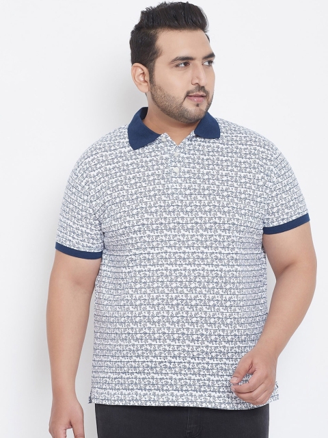 

bigbanana Men White Printed Polo Collar T-shirt