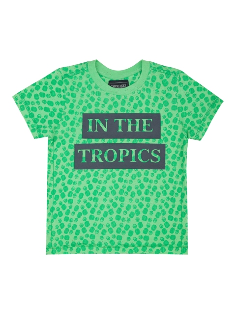 

Cherokee Boys Green Printed Round Neck T-shirt