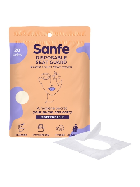 

Sanfe Pack of 20 Disposable & Biodegradable Toilet Seat Paper Cover, White