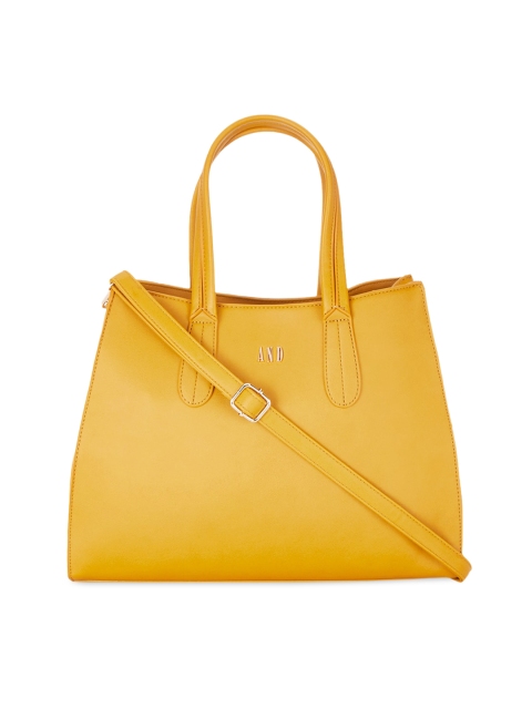 

AND Yellow Solid Tote Bag